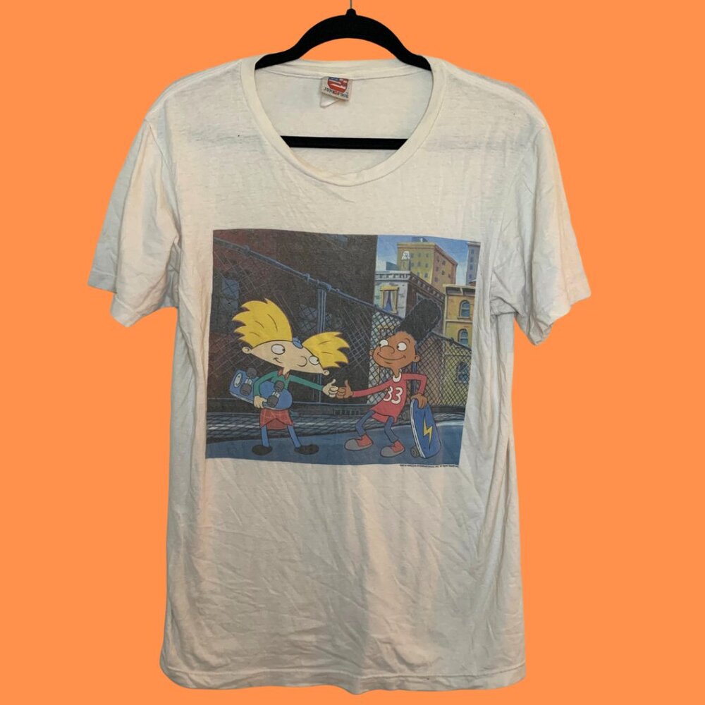 Junk Food Hey Arnold & Gerald Handshake T-Shirt Nickelodeon Men’s Size L Retro